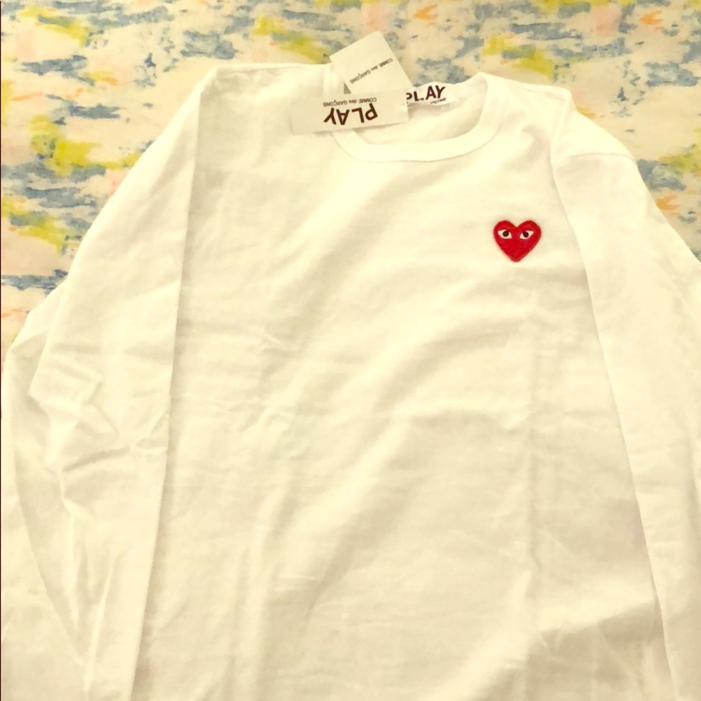 Comme des Garçons Long Sleeve White T-Shirt